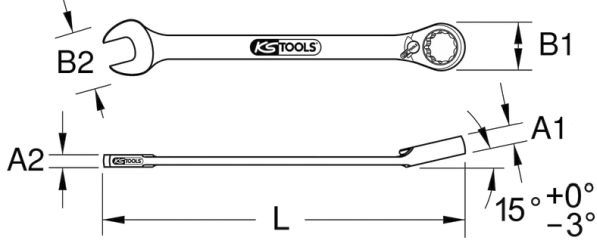 KS TOOLS Трещоточный – кольцевой гаечный ключ 503.5908